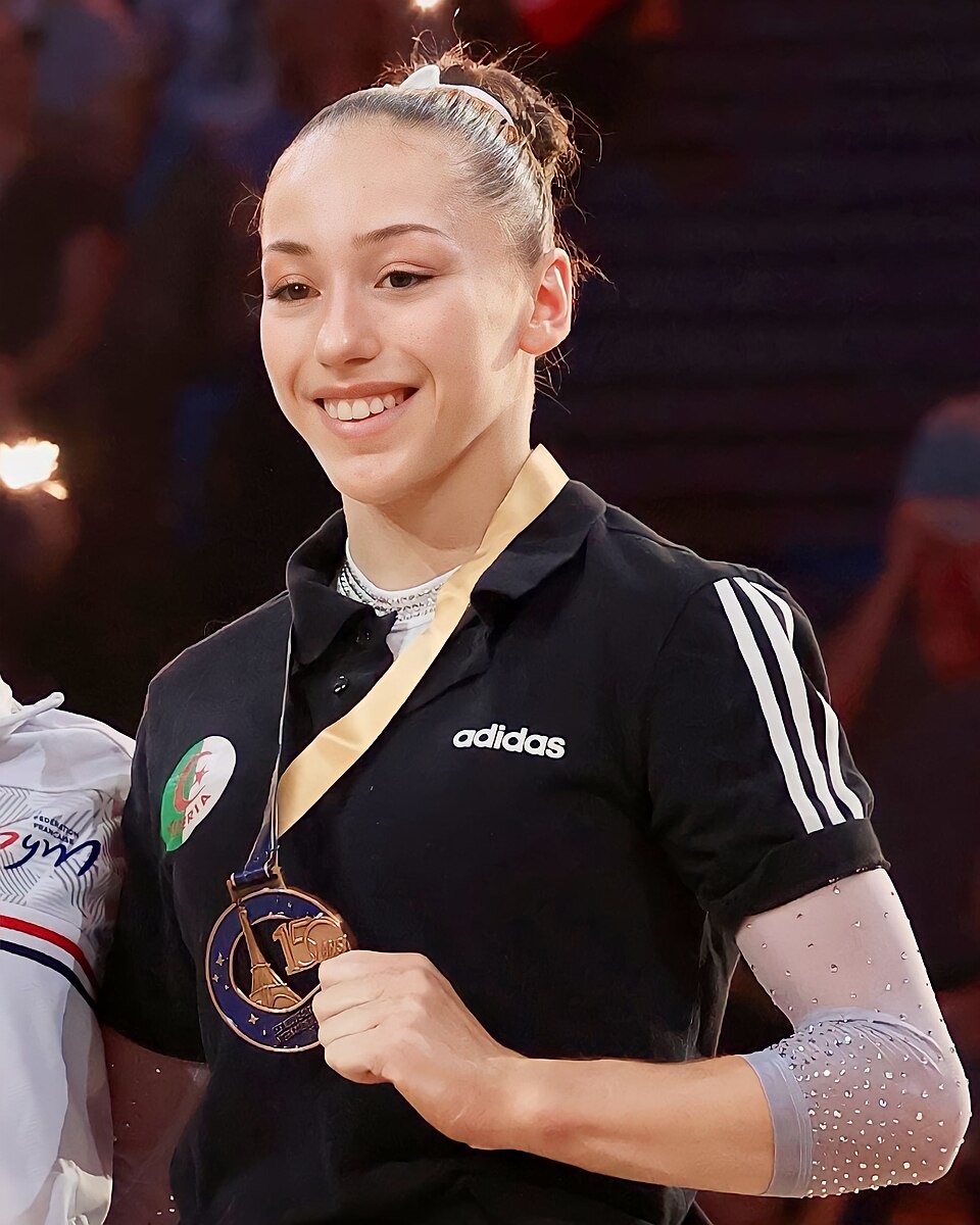 Kaylia Nemour after winning an uneven bars medal in 2023